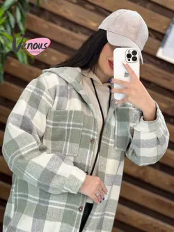 شکت چهارخونه جلودکمه کد 1941 شیک و جذاب در مجموعه ونوس مد