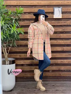 شکت چهارخونه جلودکمه کد 1941 شیک و جذاب در مجموعه ونوس مد