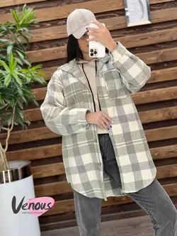 شکت چهارخونه جلودکمه کد 1941 شیک و جذاب در مجموعه ونوس مد