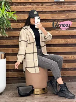 شکت چهارخونه جلودکمه کد 1941 شیک و جذاب در مجموعه ونوس مد