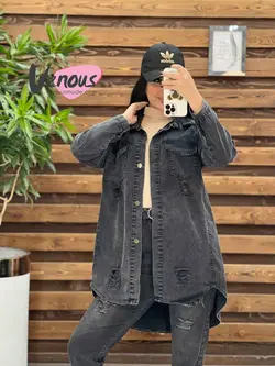 خرید اینترنتی کت جین ذغالی زاپدار کد 2019 فروشگاه ونوس مد