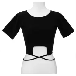 نیم تنه تاپ یقه گرد آستین دار با بند فانتزی تیساپه 249