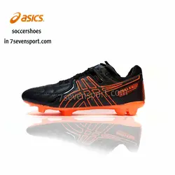 کفش استوک دار آسیکس مشکی خط نارنجی