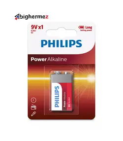 باتری کتابی 9 ولت پاور آلکالاین فیلیپس مدل 6LR61P1B/97