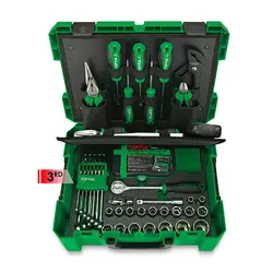 جعبه ابزار سامسونتی 104 پارچه پلاستیکی (سبز) تاپ تول تاپتول مدل GCZ-104A