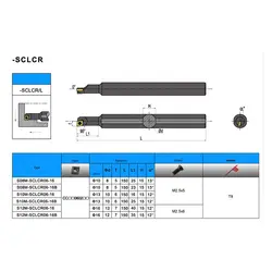 هولدر داخل تراش 12 راست لوزی مدل S12M-SDUCR07