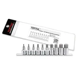 ست ریلی آلن بکسی درایو 1/2 اینچ کوتاه 10عددی تاپتول TOPTUL مدل GAAG1005