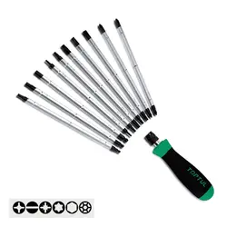 مجموعه11عددی سری پیچ گوشتی با نوک دوسره قابل تعویض تاپ تولTOPTULکدGAAI2101