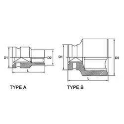 بکس مشکی 1/2 کوتاه 6 پر 16MM تاپ تول TOPTUL کد KABA1616