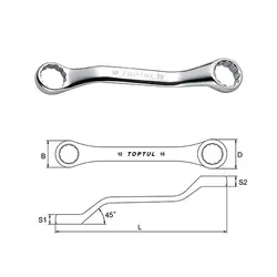 آچار دو سر رینگ کوتاه 12*13میلی متر تاپ تول TOPTUL کدAAAK1213