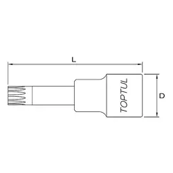 بکس 1/2 بلند هزارخاری M10 تاپ تول TOPTUL کد BCJD1610 مخصوص خودروهای ژاپنی و آلمانی