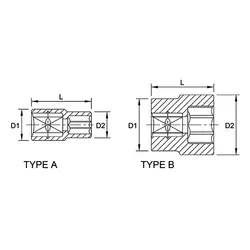 بکس تکی درایو ¾ اینچ سایز 51 میلی متر 6 پر تاپتول TOPTUL کد BAEA2451
