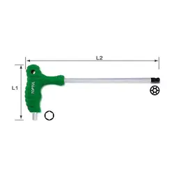 آچار آلن عصایی 2 میلی متر سر گرد تاپ تول TOPTUL مدل AGCA0215