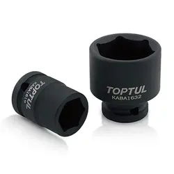 بکس مشکی 1/2 کوتاه 6 پر 8MM تاپ تول TOPTUL کد KABA1608
