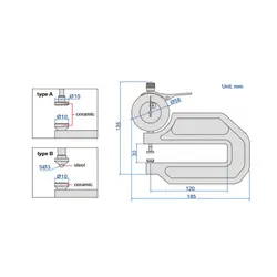 ضخامت سنج 20 میلیمتر ساعتی دقت 0.01 میلیمتر بازو 120 میلیمتر اینسایز INSIZE کد INZ-2365-20