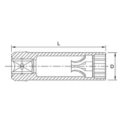 بکس شمعی فنری 14درایو 3/8 اینچ تاپتول TOPTULمدلBAAX1214 قابل استفاده در برخی مدل های بنز و بی ام و