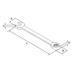 آچار یکسر جغجغه بدون ضامن سایز 30 میلی متر لیکوتا مدل ARW-11M30-HT