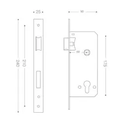 قفل سوئیچی 60 میلی متر بهریزان BERIZAN کد ML-600