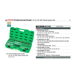 جعبه بکس 31 پارچه 1/2 و 1/4 سامسونتی تاپ تول – TOPTUL مدل GAAI3102