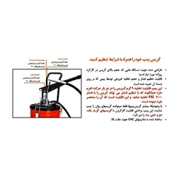 گریس پمپ سطلی 20 کیلویی گروز مدل VGP/20 با قابلیت تنظیم حجم و فشار