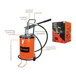 گریس پمپ سطلی 20 کیلویی گروز مدل VGP/20 با قابلیت تنظیم حجم و فشار