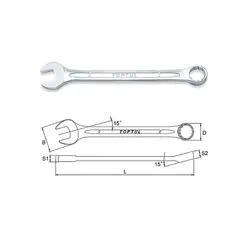 آچار یکسر تخت و یکسر رینگی 80 تاپ تول – TOPTUL مدل AAEB8080