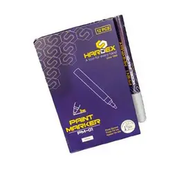 متال مارکر ماژیک رنگ سفید هاردکس کد PM-01 بسته 12 تایی
