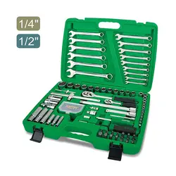 مجموعه بکس 106 پارچه 1/2 و 1/4 درایو تاپ تول TOPTUL کد GCAI106B