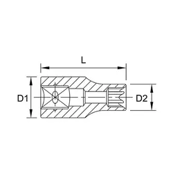 بکس E10 درایو 3/8 سایز  تاپتول کد BAED1210