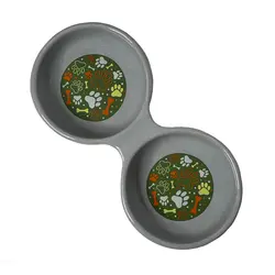 ظرف آب و غذا دوقلو سرامیکی سگ و گربه در رنگبندی