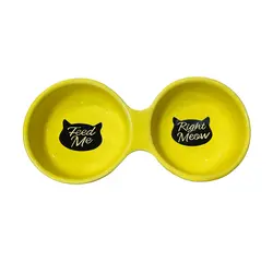 ظرف آب و غذا دوقلو سرامیکی سگ و گربه در رنگبندی