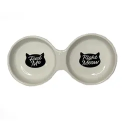 ظرف آب و غذا دوقلو سرامیکی سگ و گربه در رنگبندی