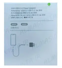 آداپتور شارژر 35 واتی اپل با پورت دوگانه USB-C - فروشگاه اینترنتی الماس- مرجع تخصصی قطعات لپ تاپ و کامپیوتر