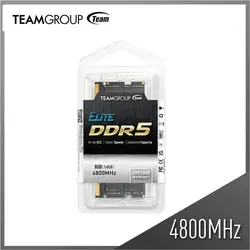 رم لپ تاپ DDR5 تک کاناله 4800 مگاهرتز CL40 تیم گروپ مدل ELITE ظرفیت 8 گیگابایت - فروشگاه اینترنتی الماس- مرجع تخصصی قطعات لپ تاپ و کامپیوتر