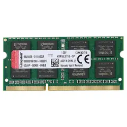 رم لپ تاپ DDR3L تک کاناله 1600 مگاهرتز CL11 کینگستون مدل KCPC3L ظرفیت 8 گیگابایت - فروشگاه اینترنتی الماس- مرجع تخصصی قطعات لپ تاپ و کامپیوتر