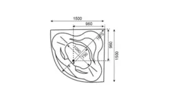 وان حمام Tenser مدل T201 سایز 150*150*69