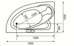 وان حمام Tenser مدل T205 سایز 155*100*55