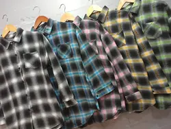 شومیز چهارخونه وارداتی کد:01345