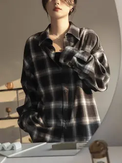 شومیز چهارخونه وارداتی کد:01345