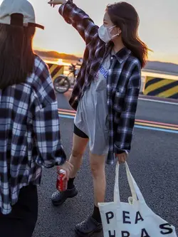 شومیز چهارخونه وارداتی کد:01345