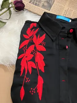 شومیز حریر ساتن وارداتی کد:01517