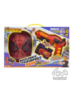 اسباب بازی تفنگ ماشین پرتاب کن و ماسک مرد عنکبوتی Spider Man