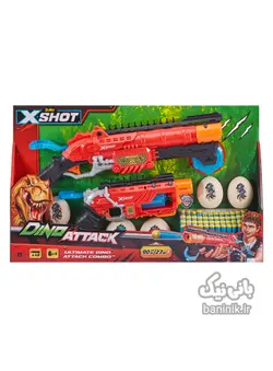 تفنگ اکس شات سری پک دوتایی داینو اتک X-Shot Dino Attack Gun
