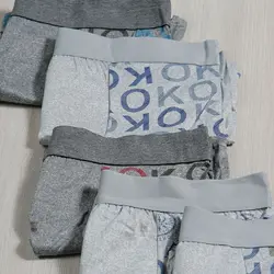 شورت مردانه نیم پا نخی طرح  OK  (6413)