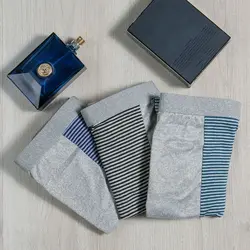 شورت گیاهی نیم پا مردانه طرح راه راه 8789