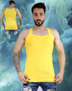 زیرپوش نخ پنبه یقه خشتی عسل (3824)