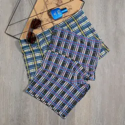 شورت نخی نیم پا مردانه چهارخانه  2458