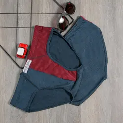 شورت مردانه اسلیپ نخ ملانژ طرح دو رنگ 7558