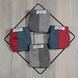 شورت مردانه اسلیپ نخ ملانژ طرح دو رنگ 7558