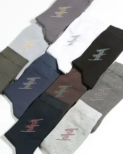 جوراب ساقدار نخی مردانه طرح زیگزاگ 3618